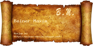 Beiner Maxim névjegykártya